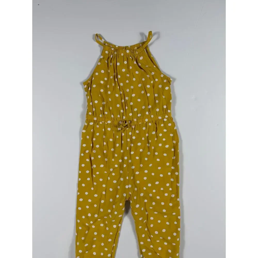 Old Navy Mustard Yellow Polka Dot Halter Jumpsuit Size 2